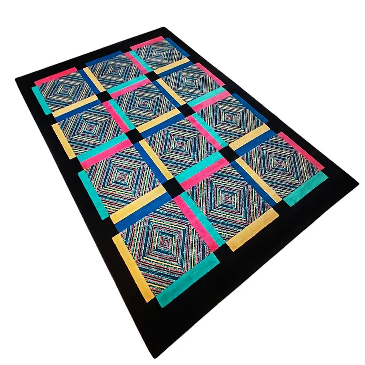Tappeto geometrico di Missoni per T&J Vestor, anni '80 1