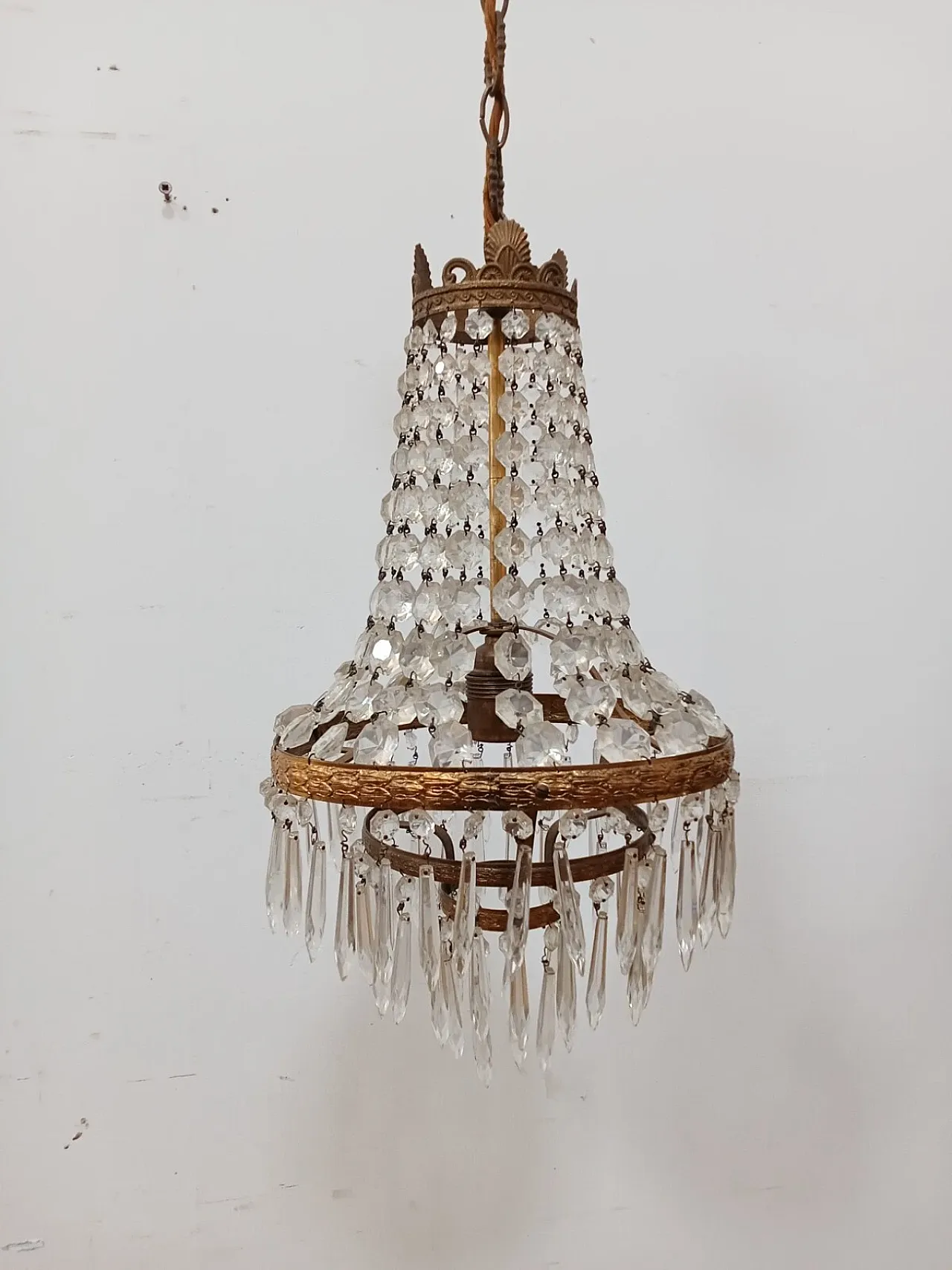 Lampadario in vetro in stile Impero, metà '900 3