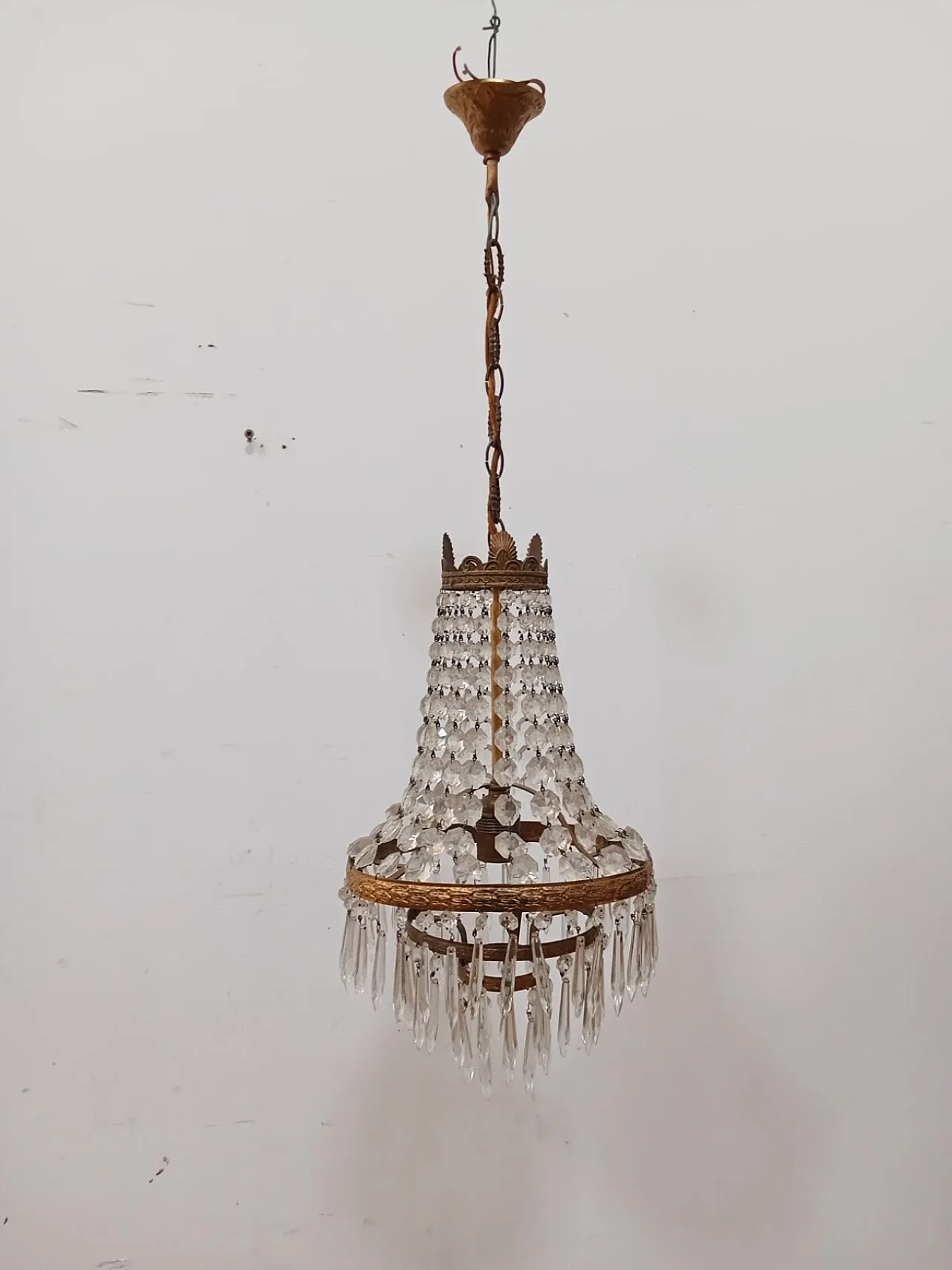 Lampadario in vetro in stile Impero, metà '900 4