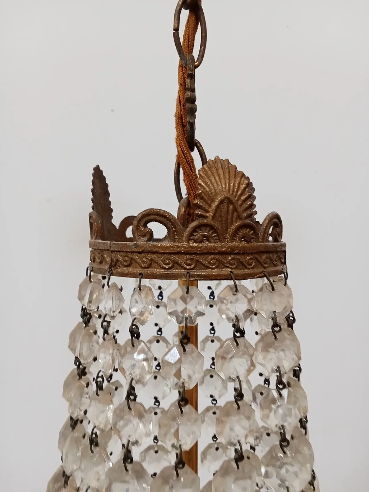 Lampadario in vetro in stile Impero, metà '900 6