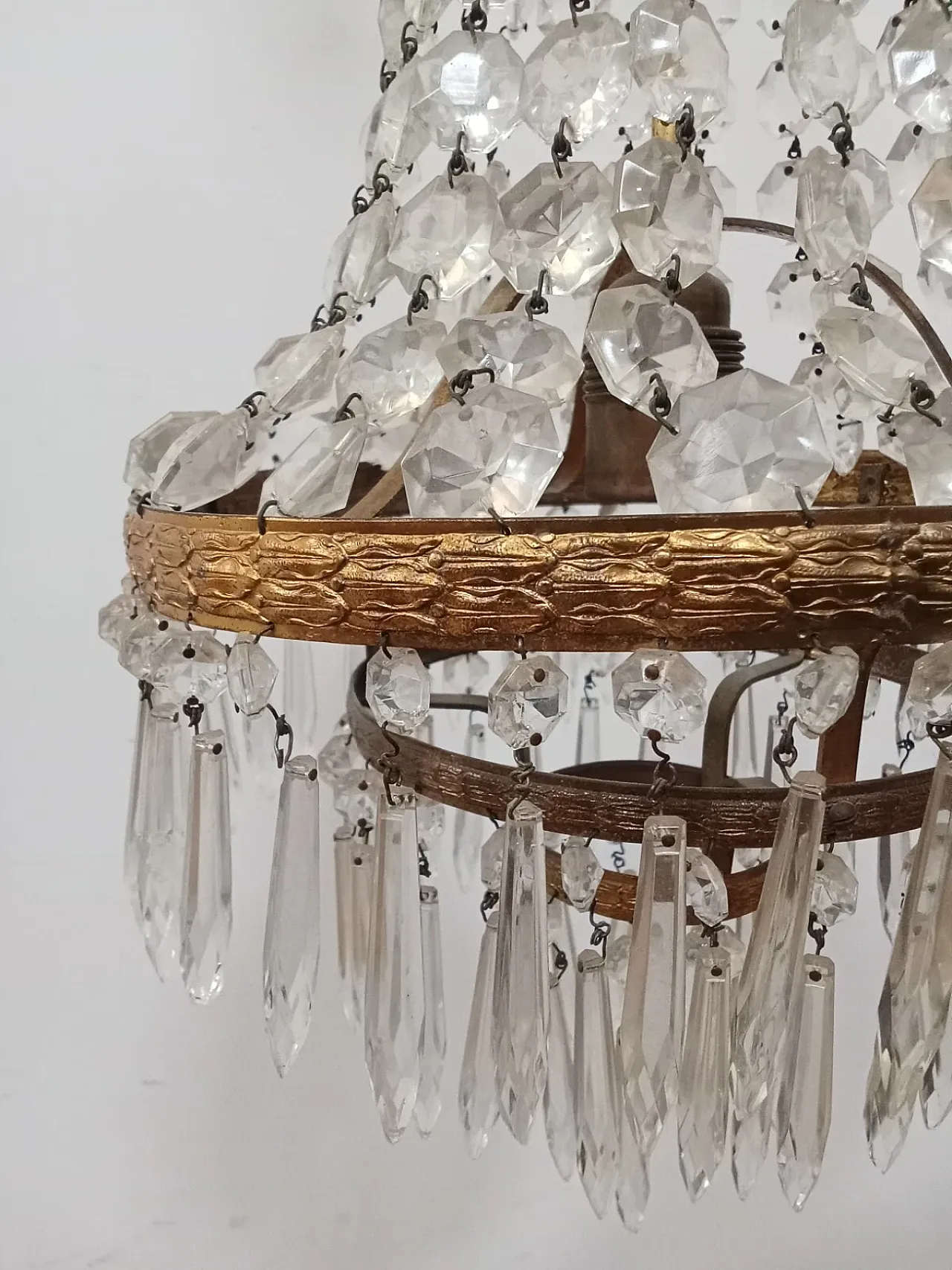 Lampadario in vetro in stile Impero, metà '900 7