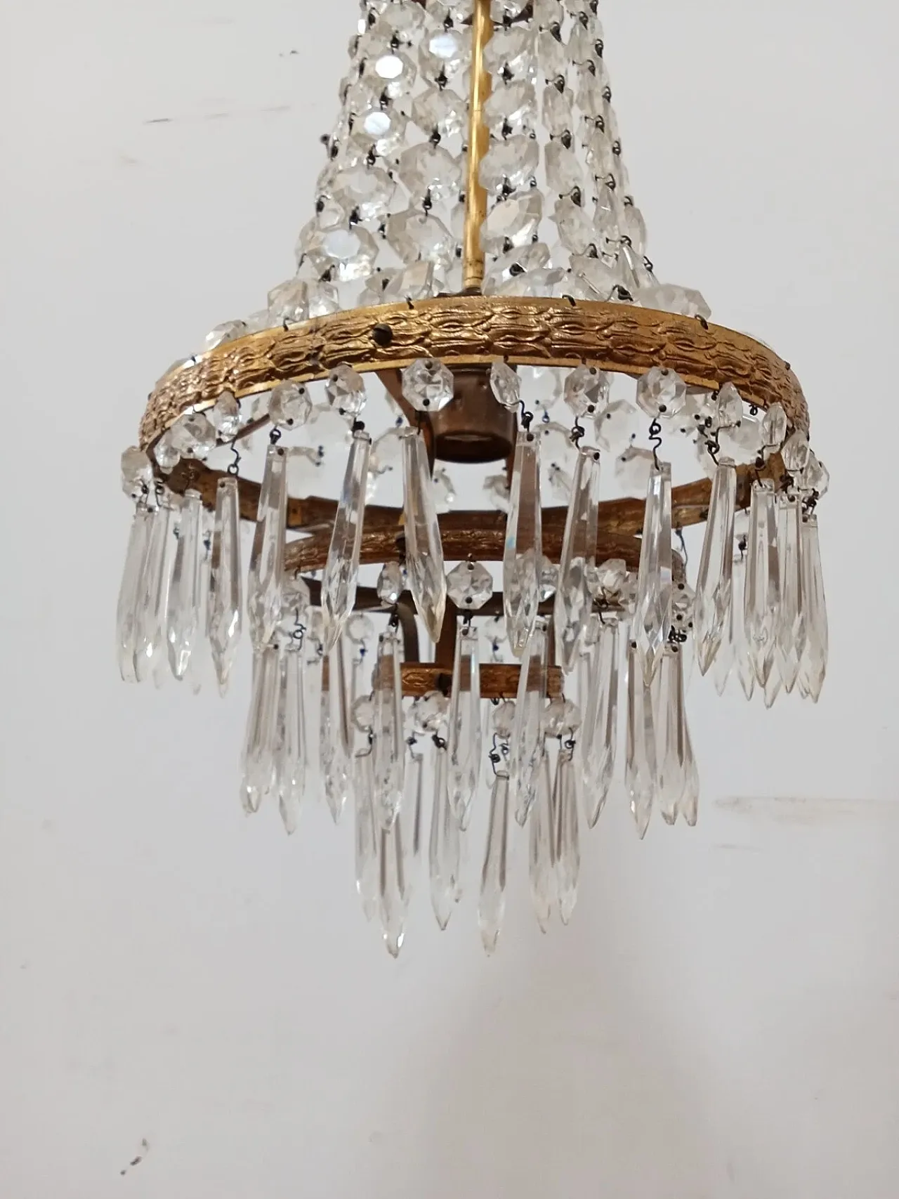 Lampadario in vetro in stile Impero, metà '900 8