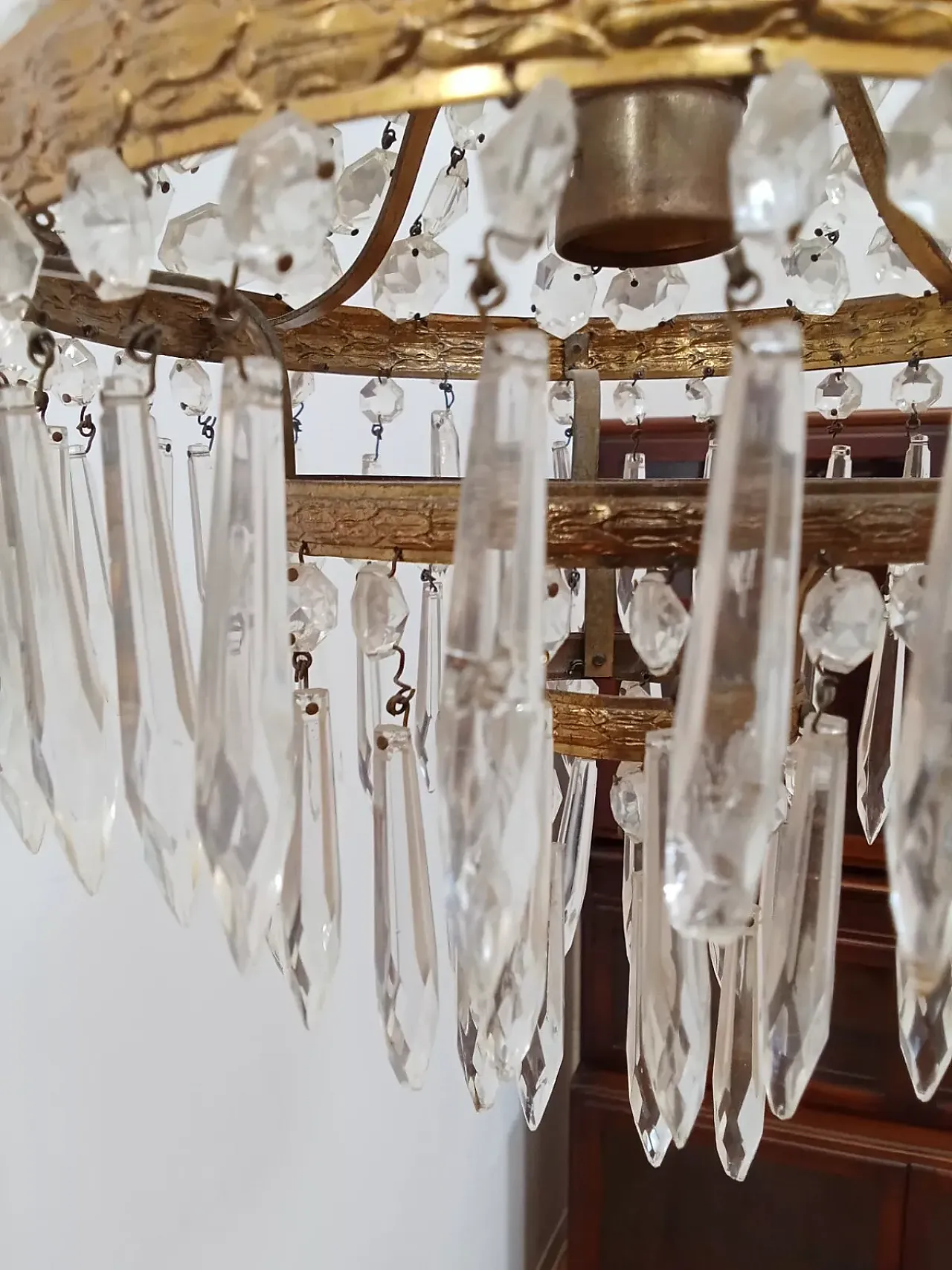 Lampadario in vetro in stile Impero, metà '900 9