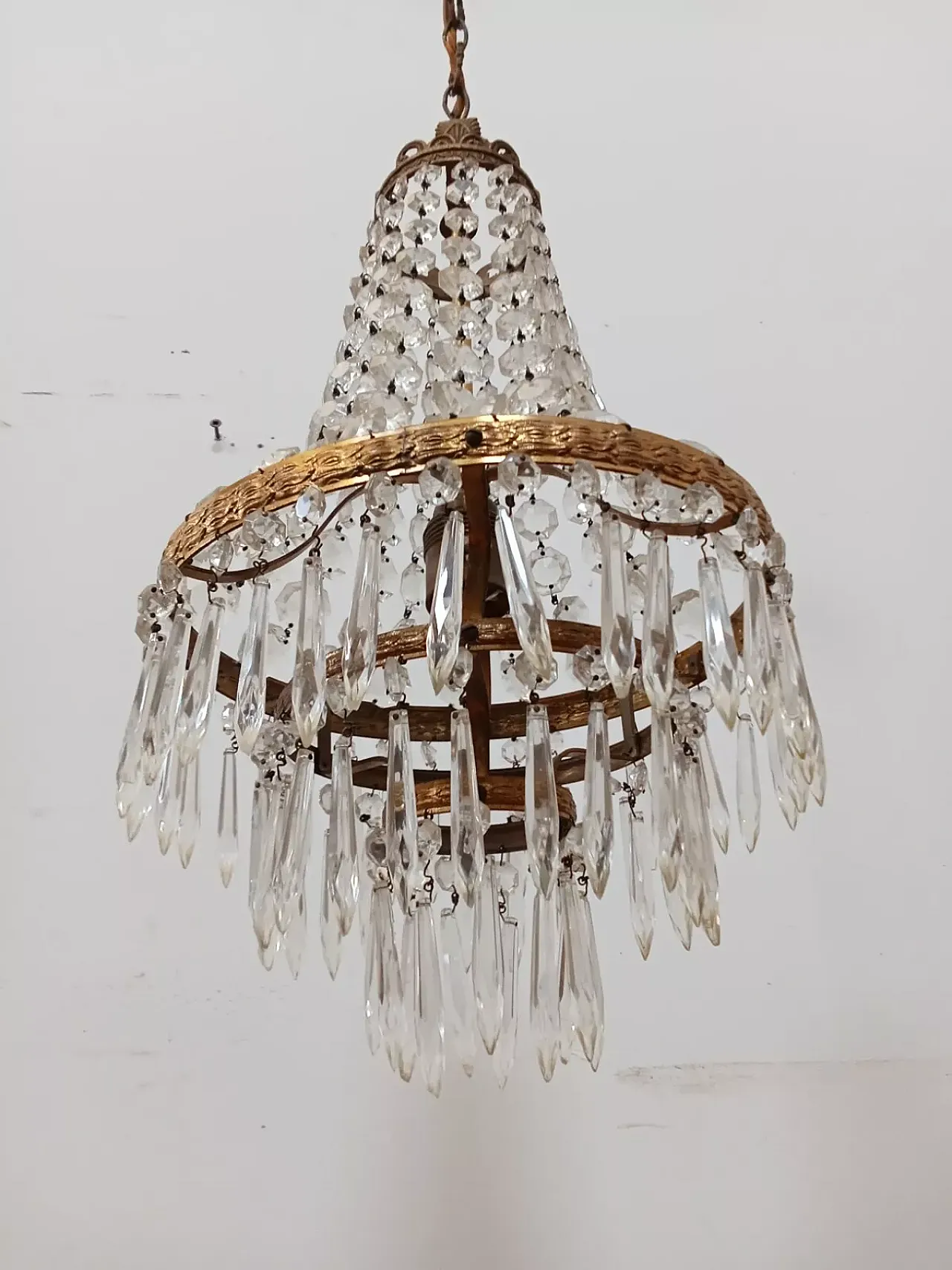 Lampadario in vetro in stile Impero, metà '900 10