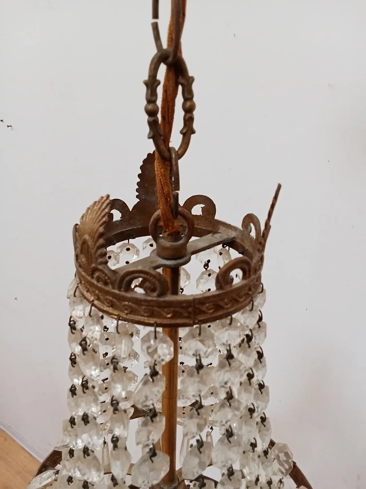 Lampadario in vetro in stile Impero, metà '900 12