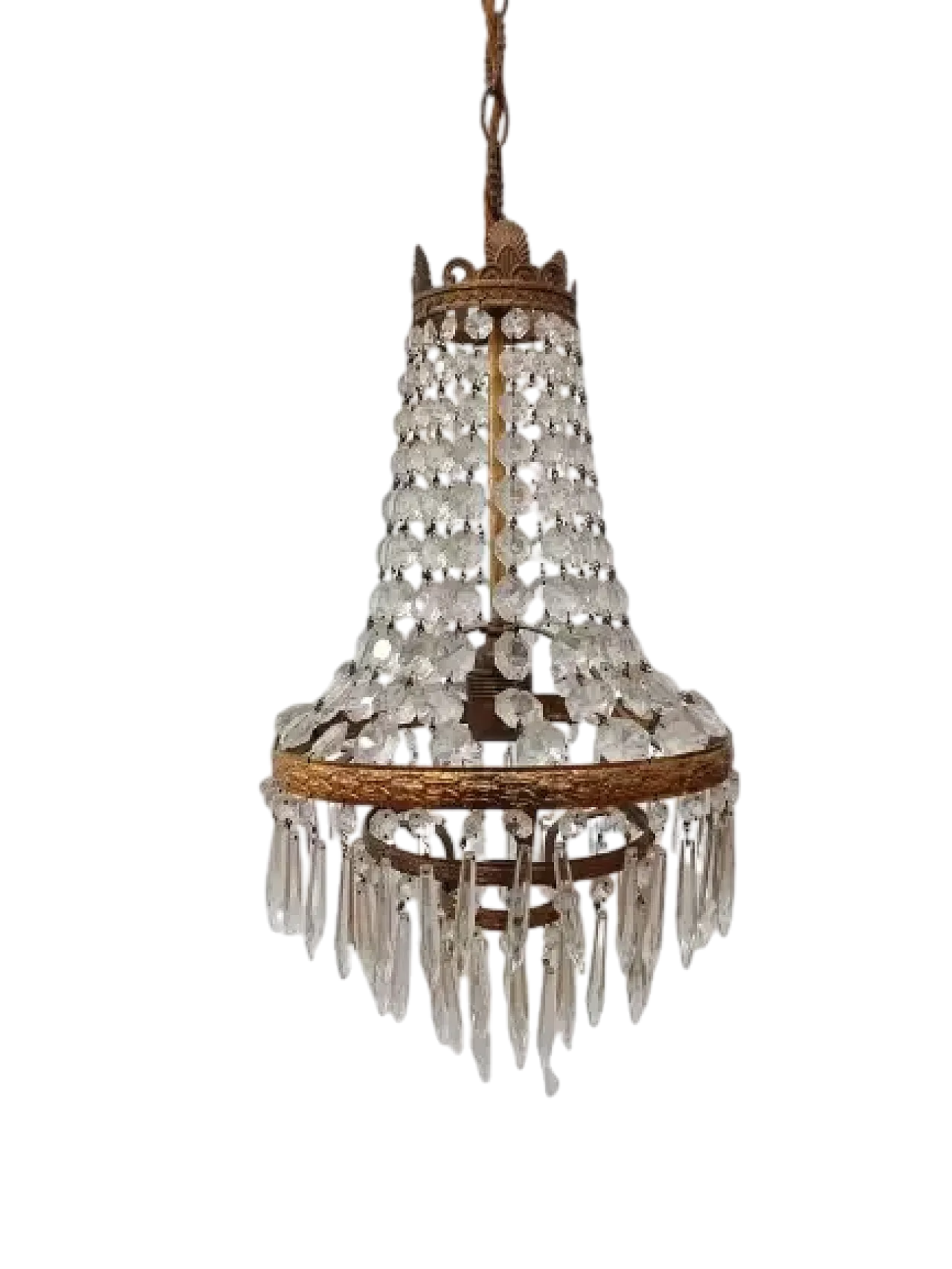 Lampadario in vetro in stile Impero, metà '900 14