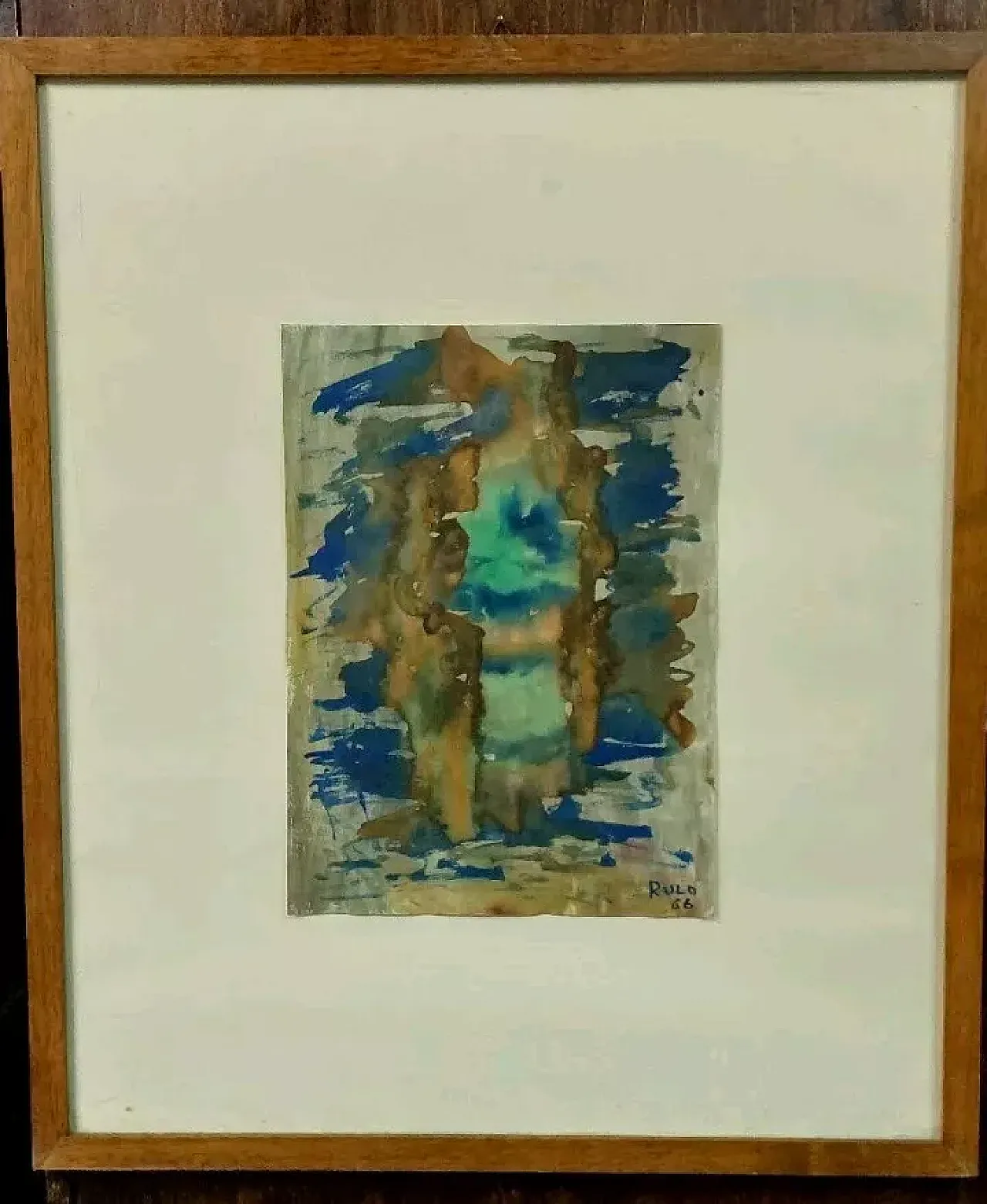 Abstract painting by Rulo, watercolour on paper, 1960s 1