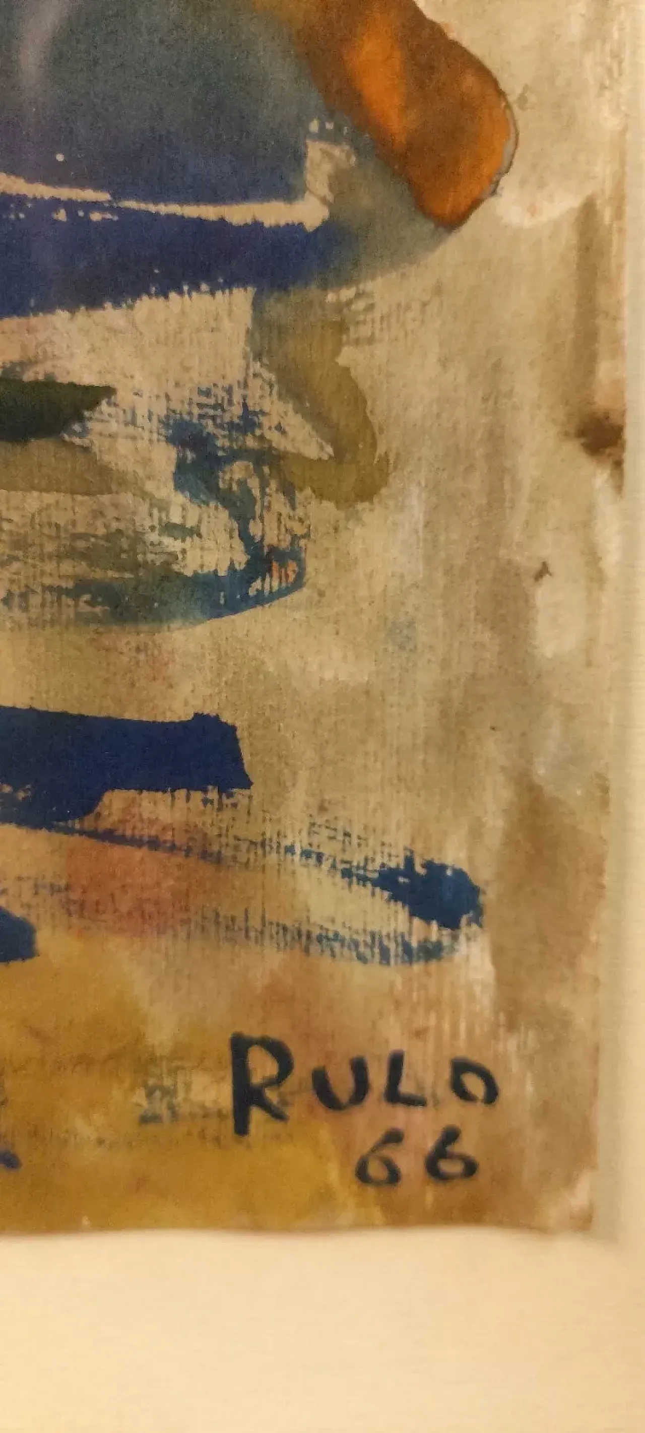 Abstract painting by Rulo, watercolour on paper, 1960s 4