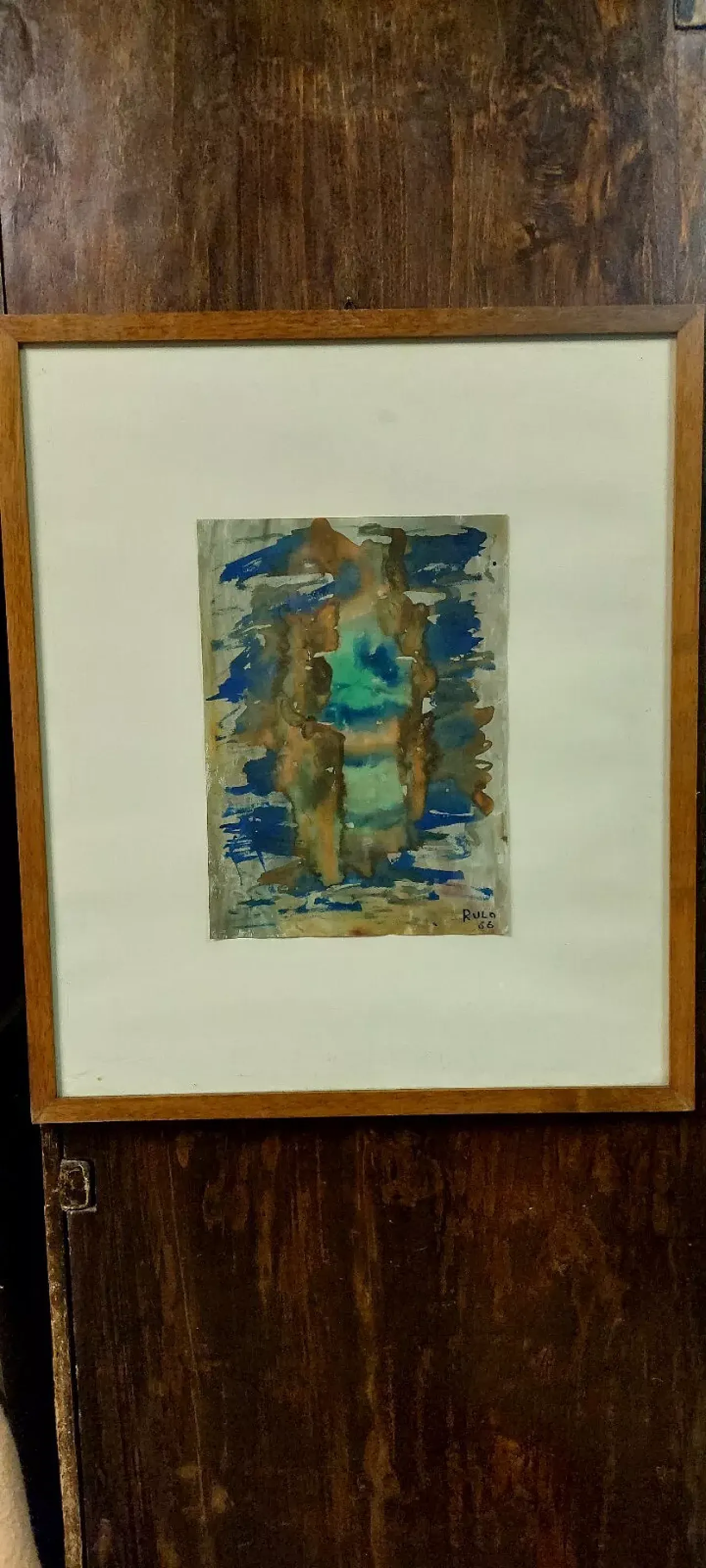 Abstract painting by Rulo, watercolour on paper, 1960s 6