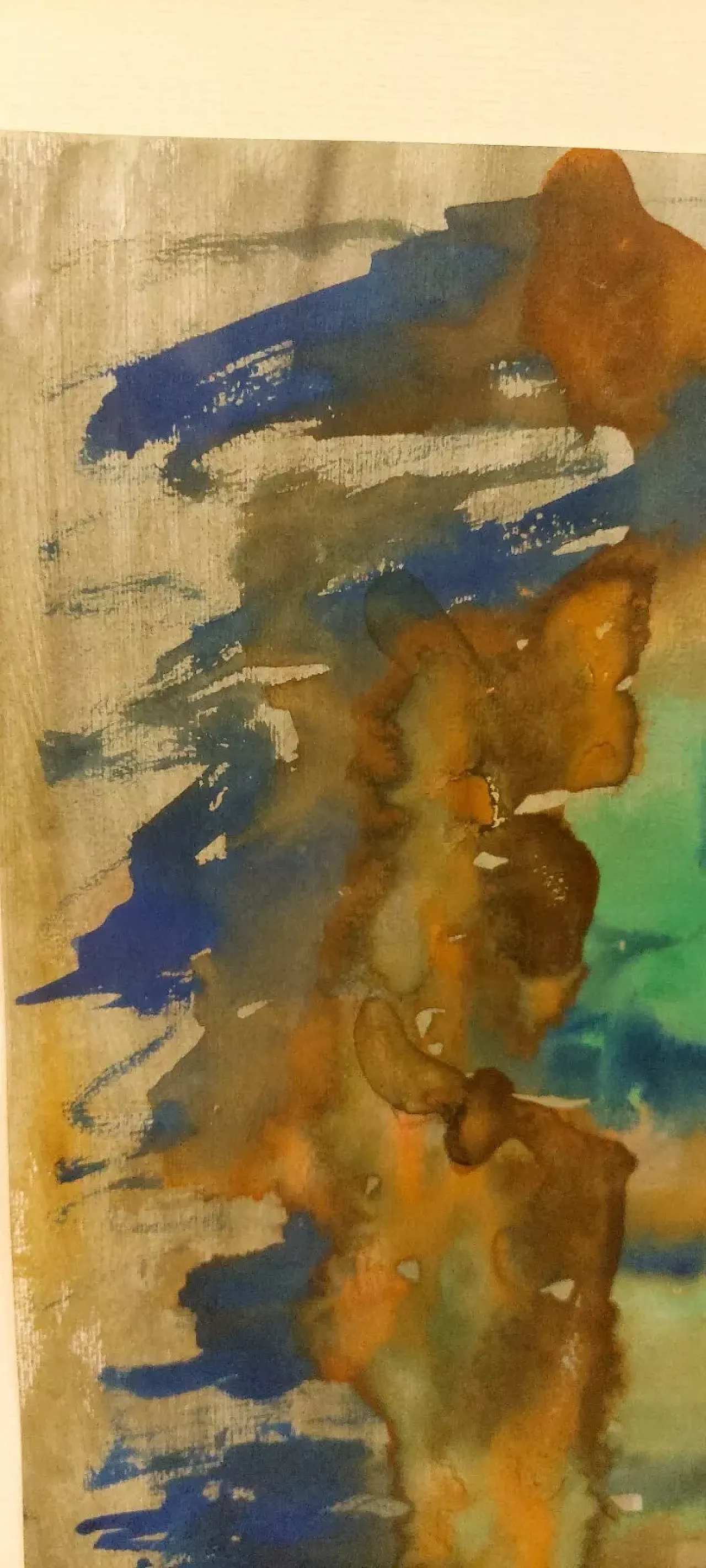 Abstract painting by Rulo, watercolour on paper, 1960s 7