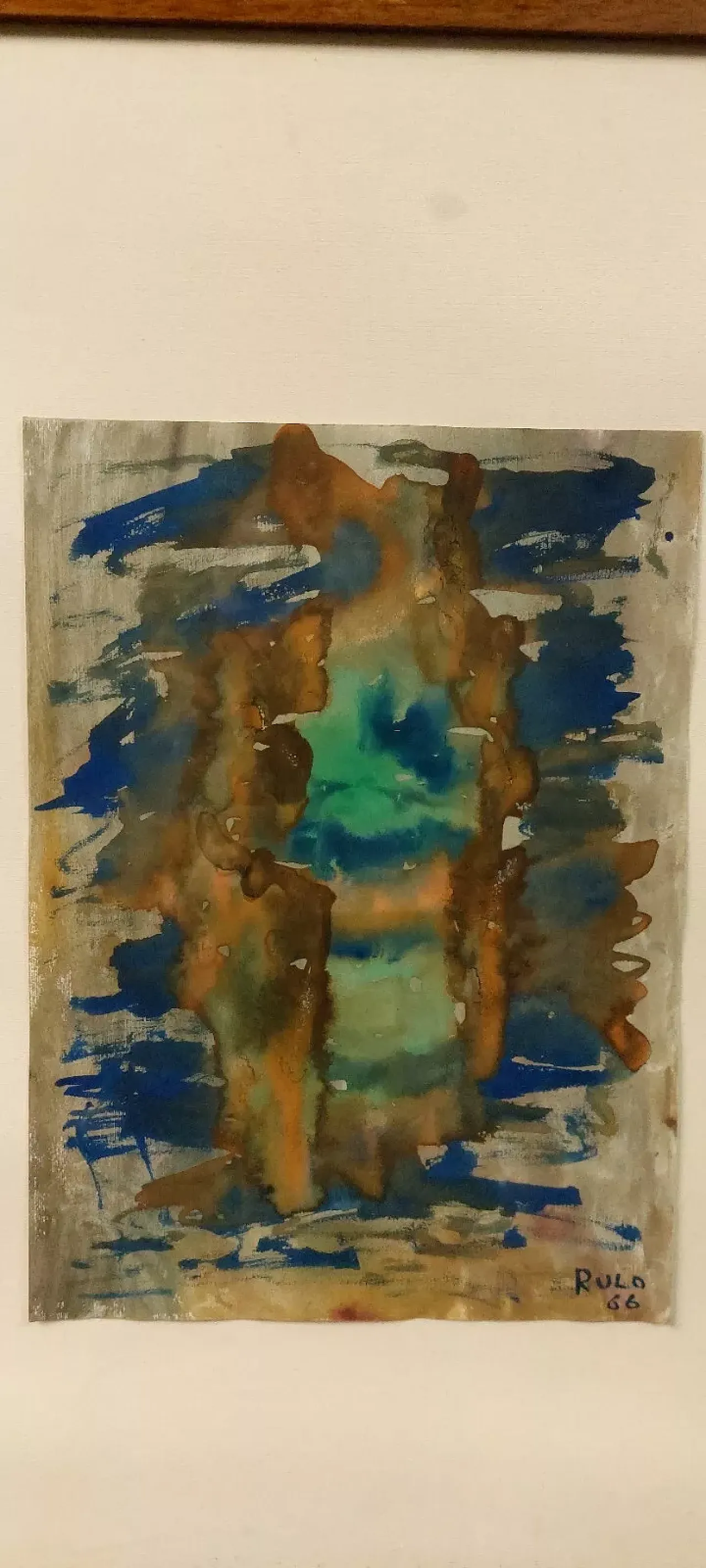 Abstract painting by Rulo, watercolour on paper, 1960s 8