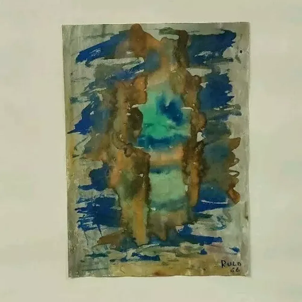 Abstract painting by Rulo, watercolour on paper, 1960s 9