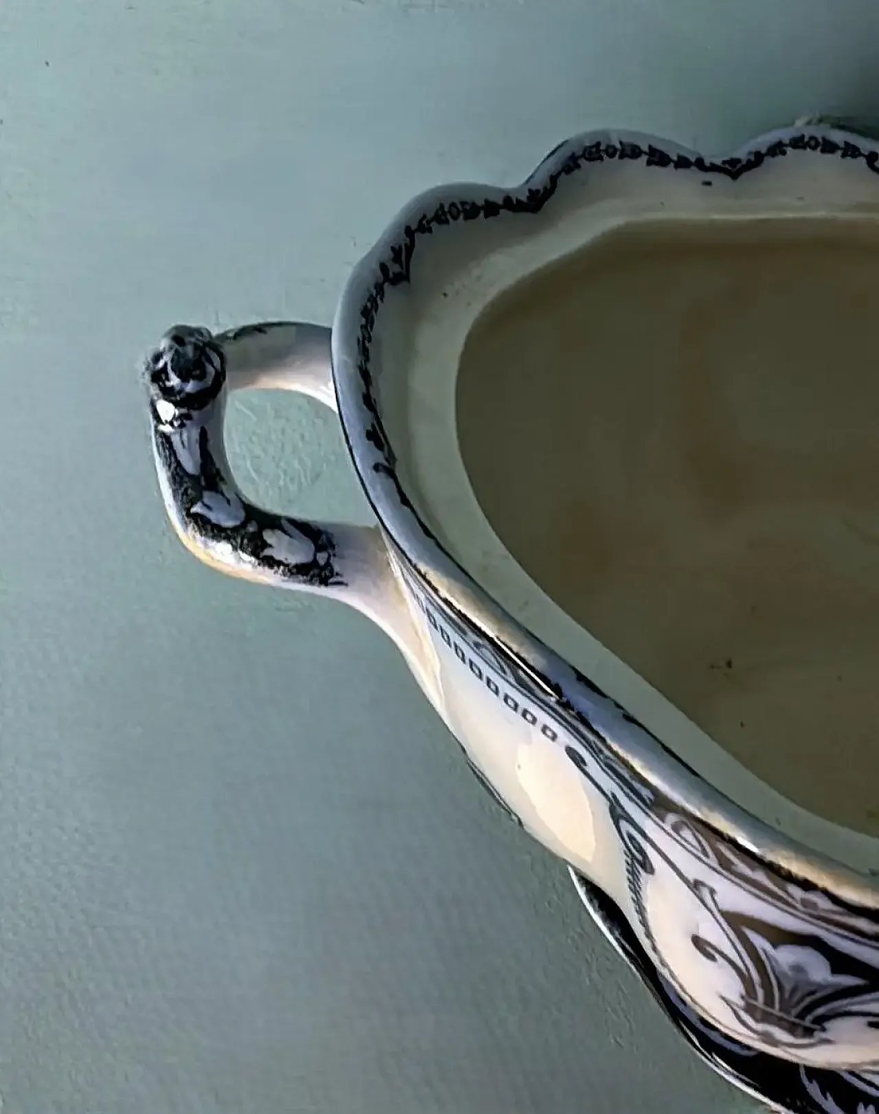 Zuppiera in porcellana blu Carlton, senza coperchio, primo '900 9