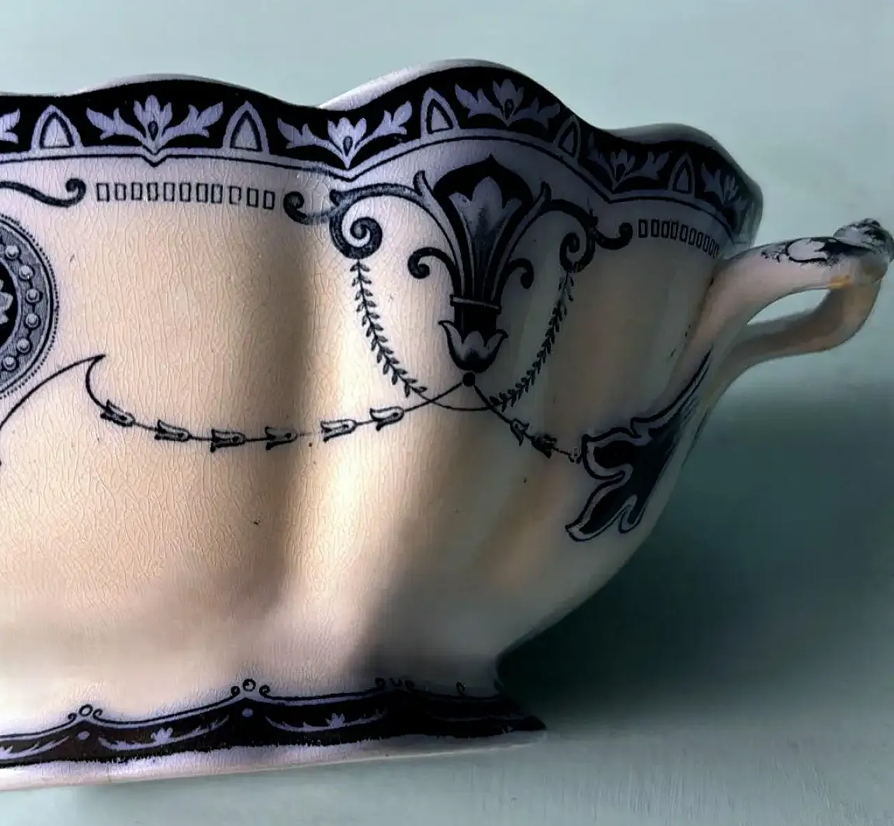 Zuppiera in porcellana blu Carlton, senza coperchio, primo '900 10