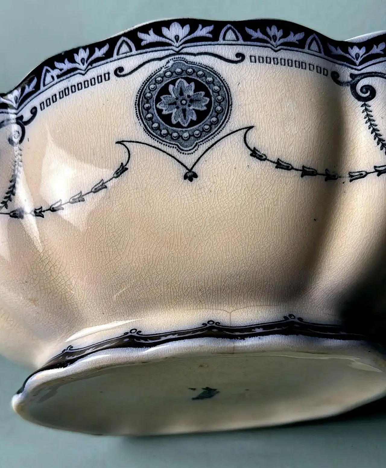 Zuppiera in porcellana blu Carlton, senza coperchio, primo '900 11