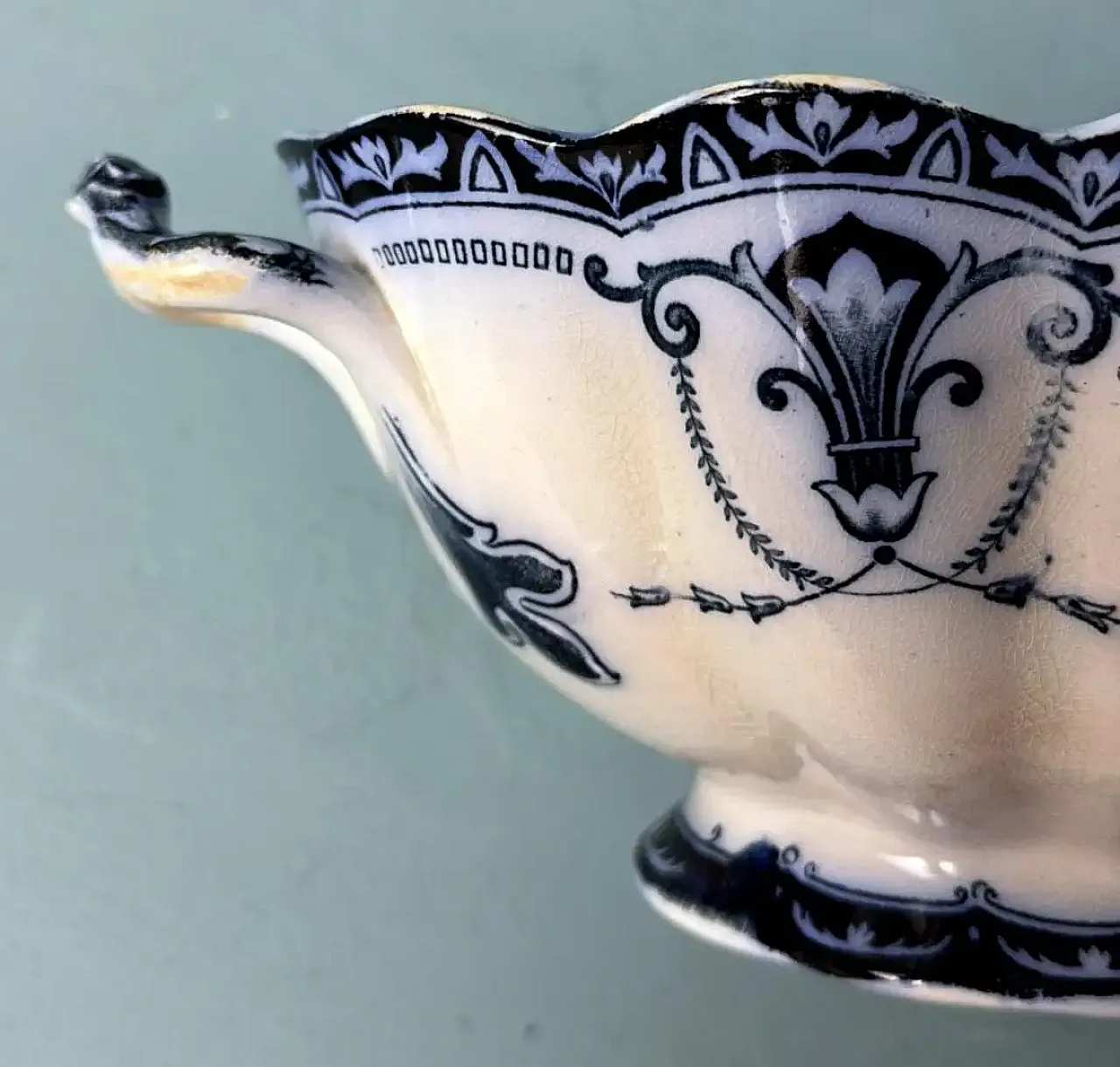 Zuppiera in porcellana blu Carlton, senza coperchio, primo '900 12