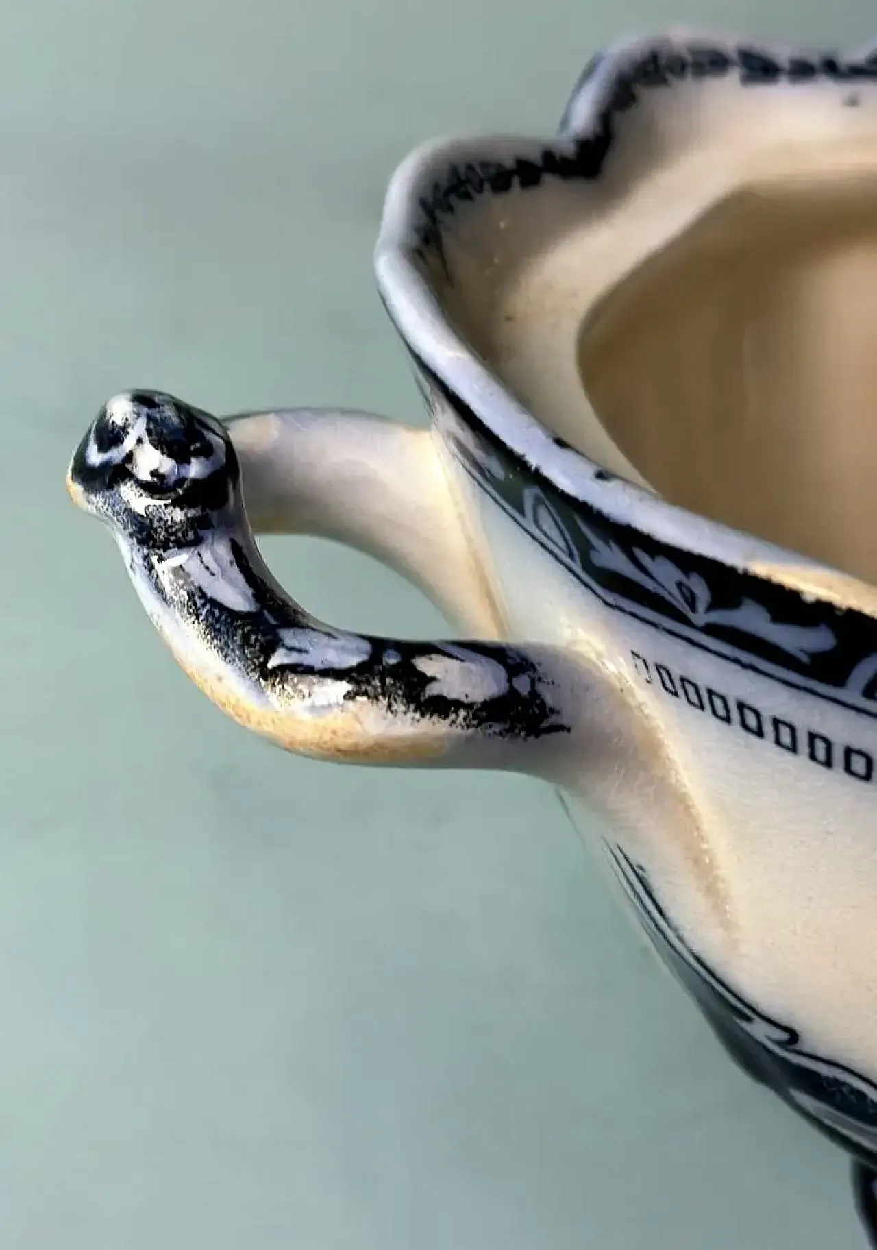 Zuppiera in porcellana blu Carlton, senza coperchio, primo '900 13