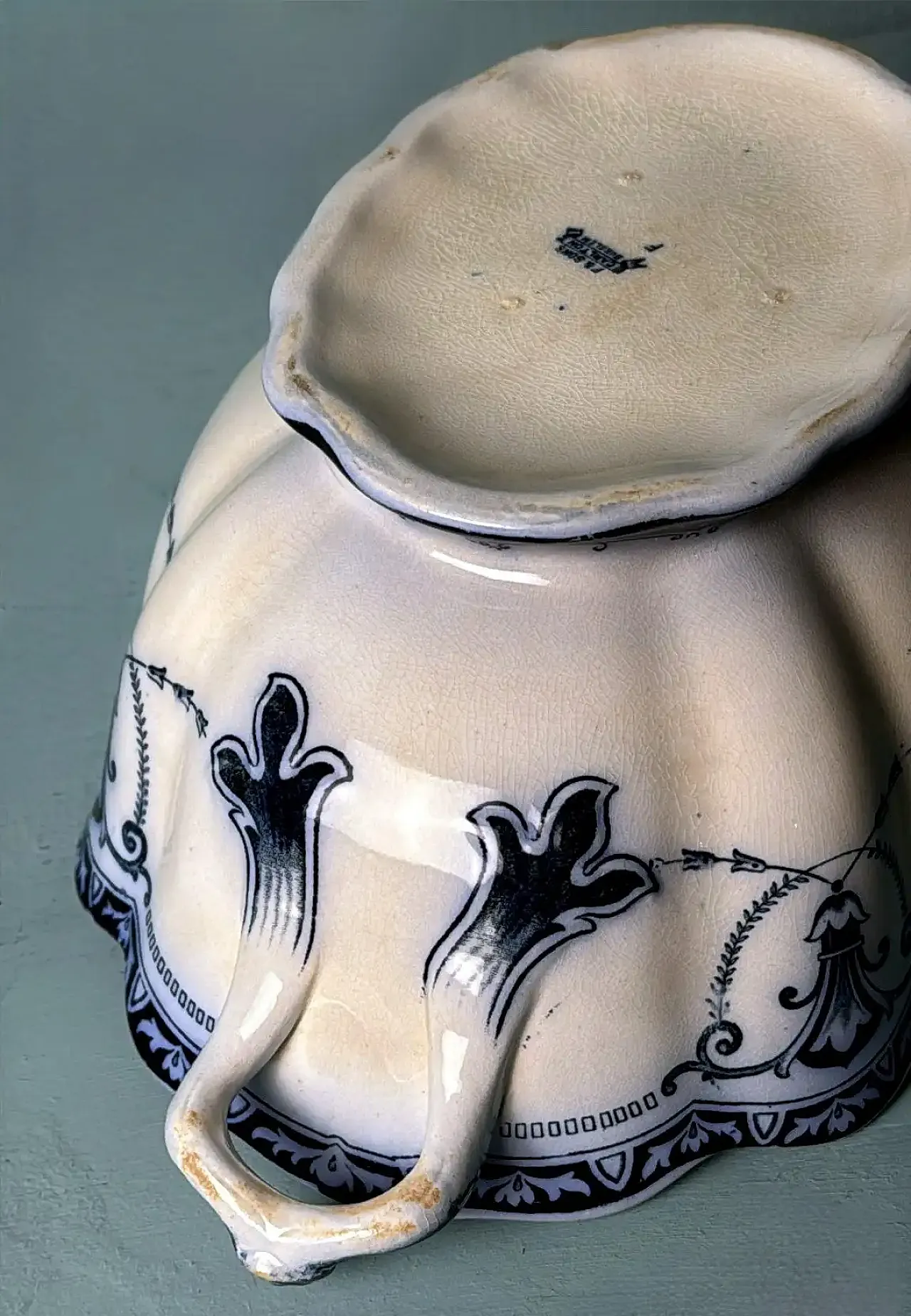 Zuppiera in porcellana blu Carlton, senza coperchio, primo '900 14