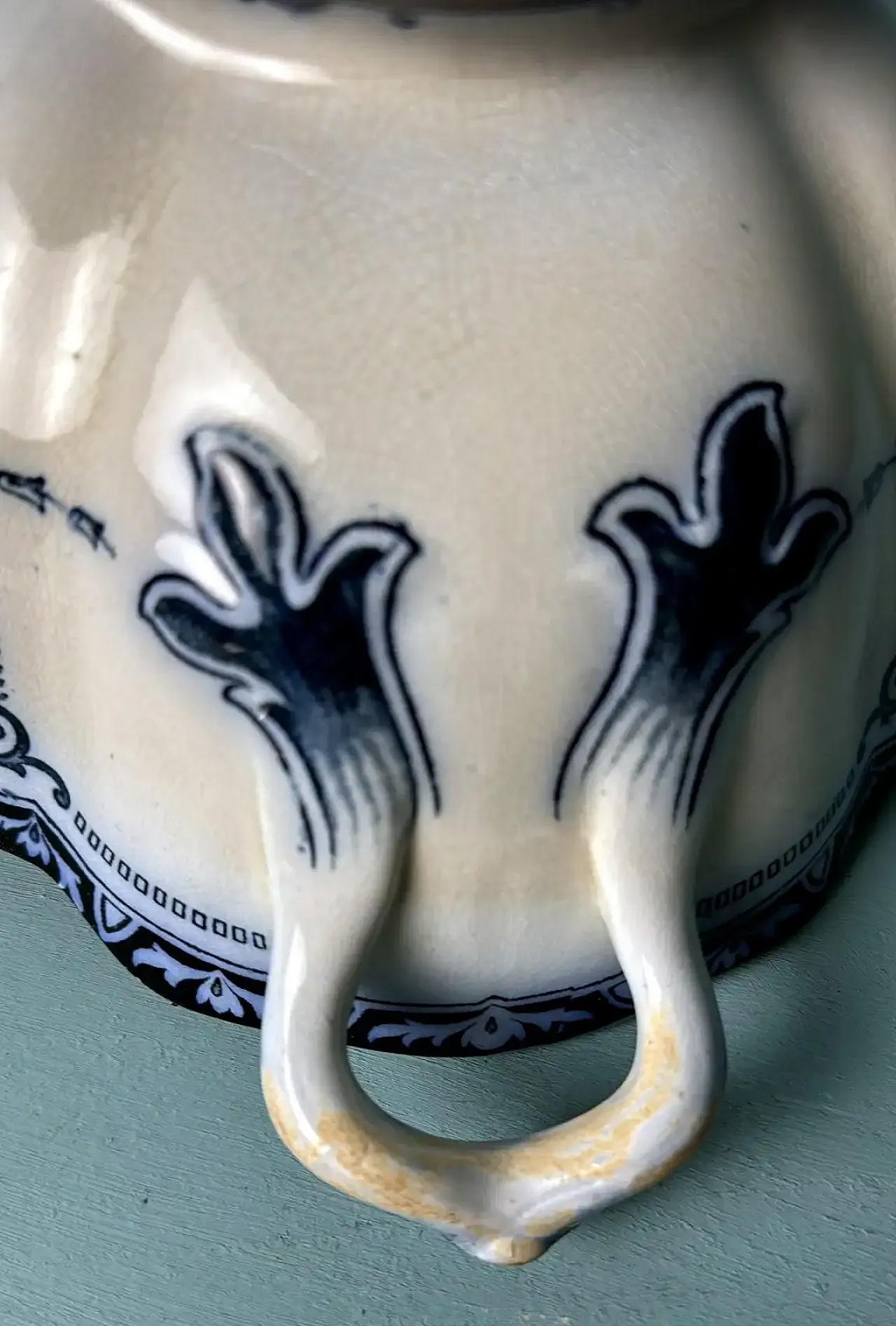 Zuppiera in porcellana blu Carlton, senza coperchio, primo '900 15