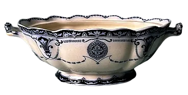 Zuppiera in porcellana blu Carlton, senza coperchio, primo '900