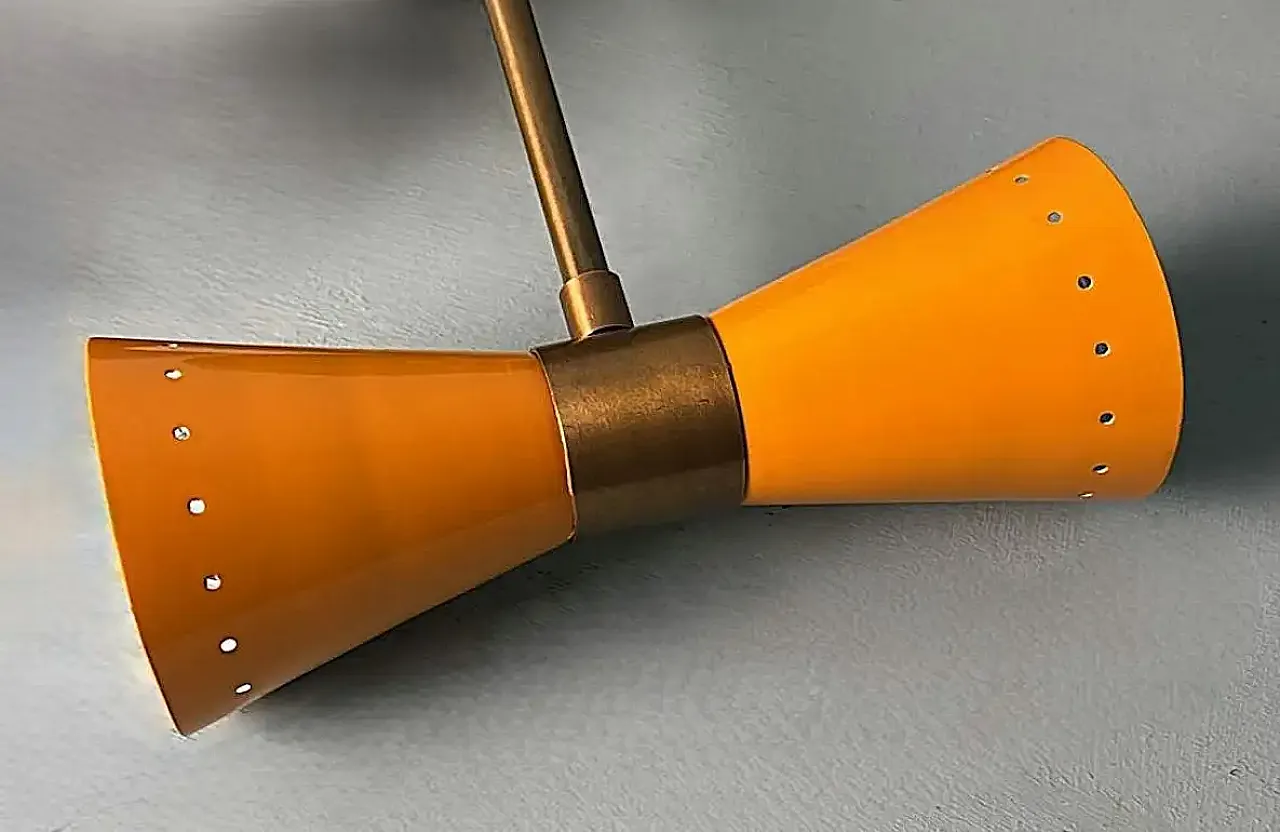 Coppia di appliques in metallo laccato e ottone, anni 2000 13