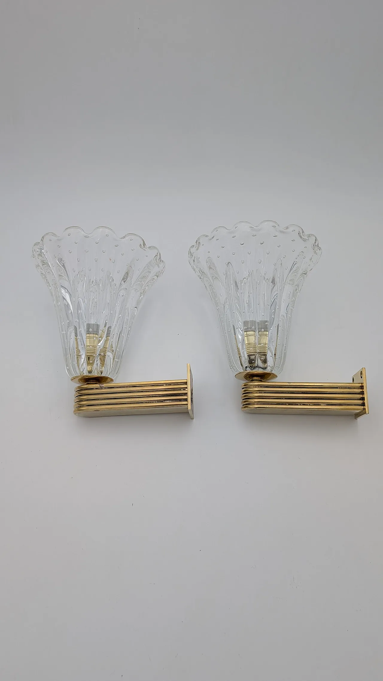 Coppia applique in vetro di Murano di Barovier, anni '50 3