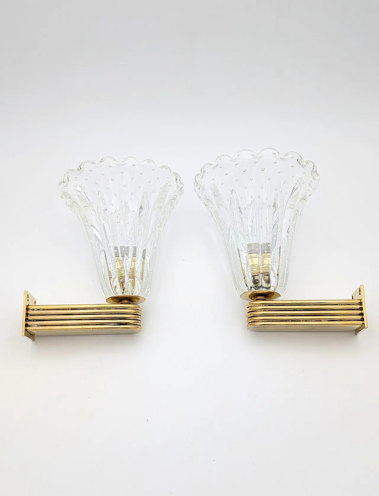 Coppia applique in vetro di Murano di Barovier, anni '50 5