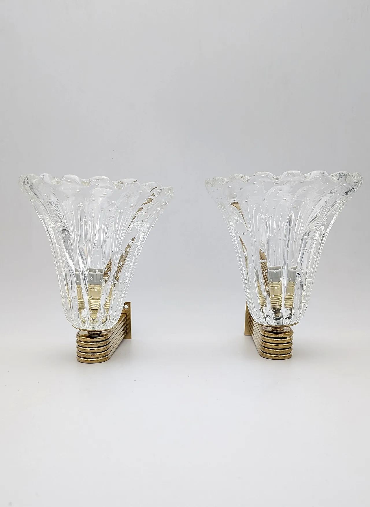 Coppia applique in vetro di Murano di Barovier, anni '50 6