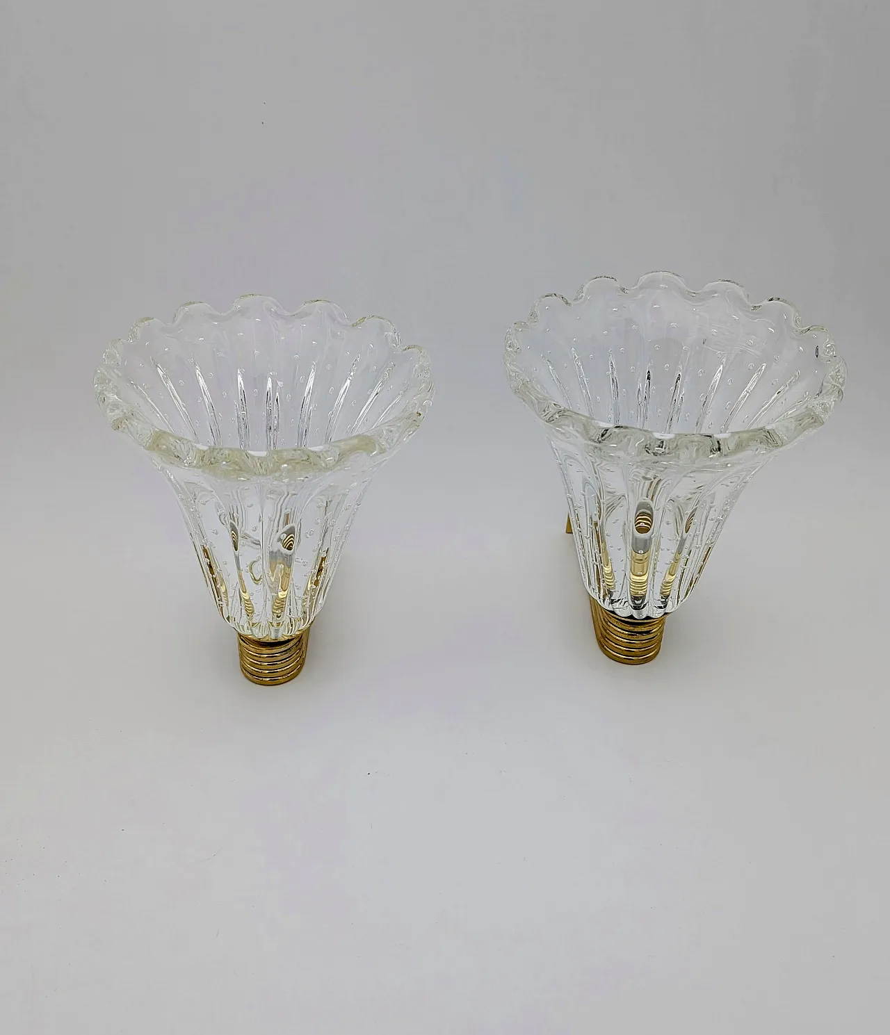 Coppia applique in vetro di Murano di Barovier, anni '50 7