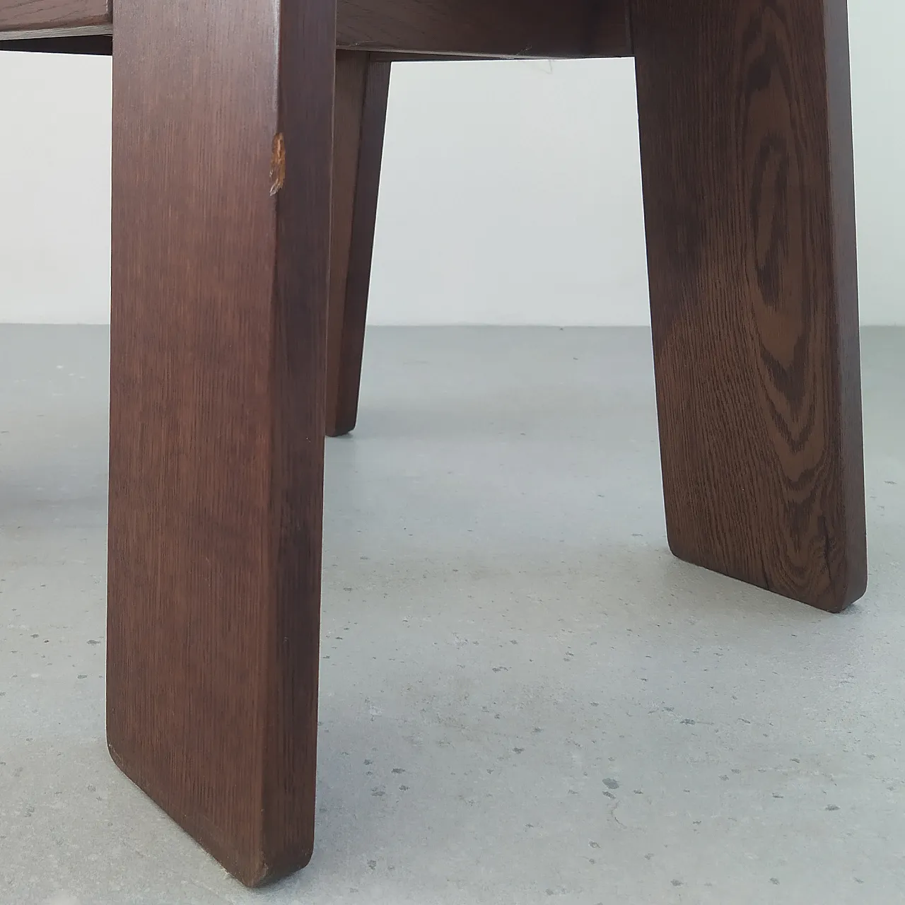 Pair of solid wood chairs Brutalist, 1970s 5