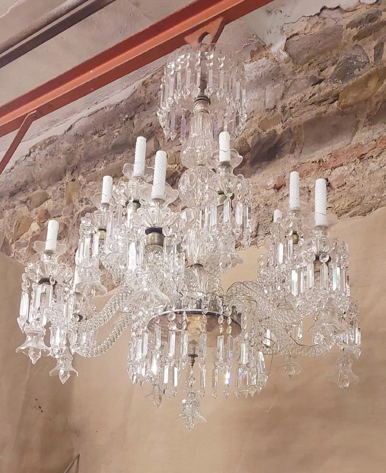 Fourteen-light crystal chandelier, early 20th century 3