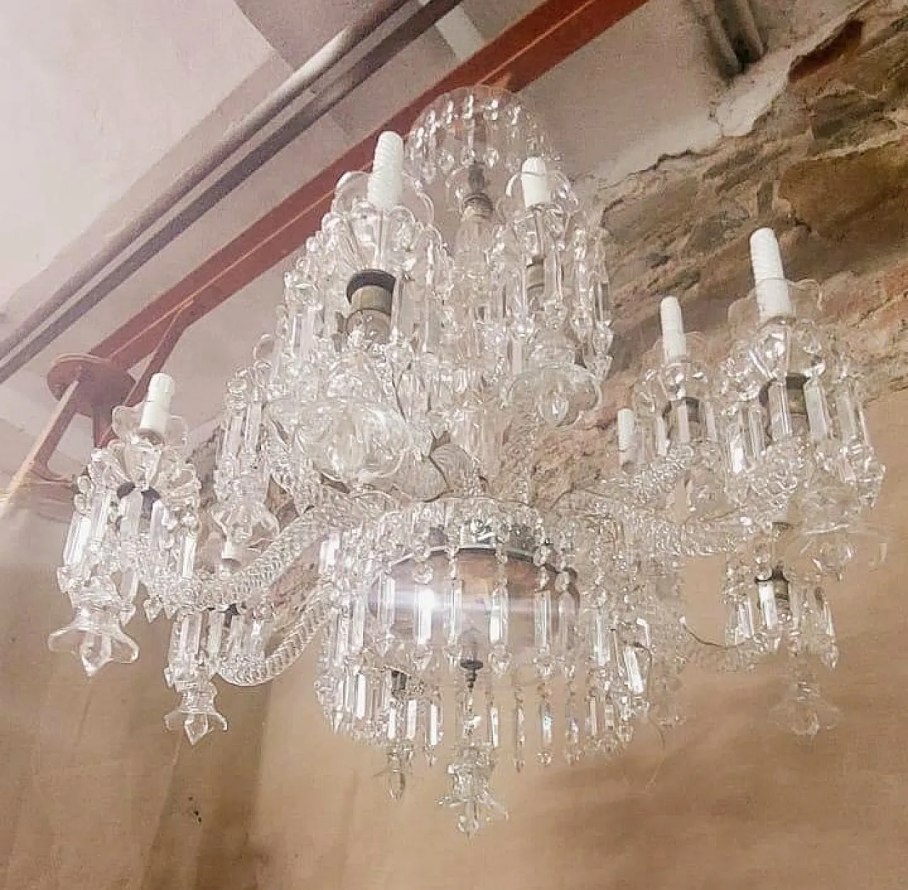 Fourteen-light crystal chandelier, early 20th century 7