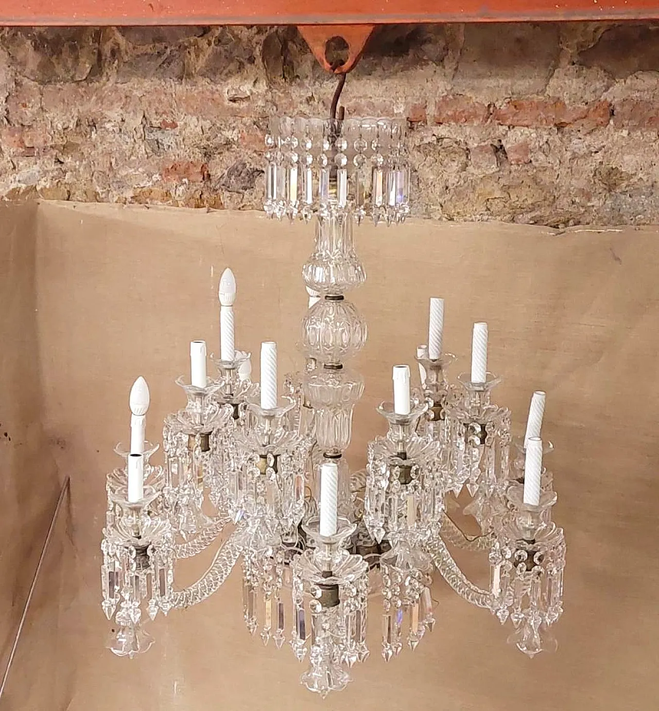 Fourteen-light crystal chandelier, early 20th century 9