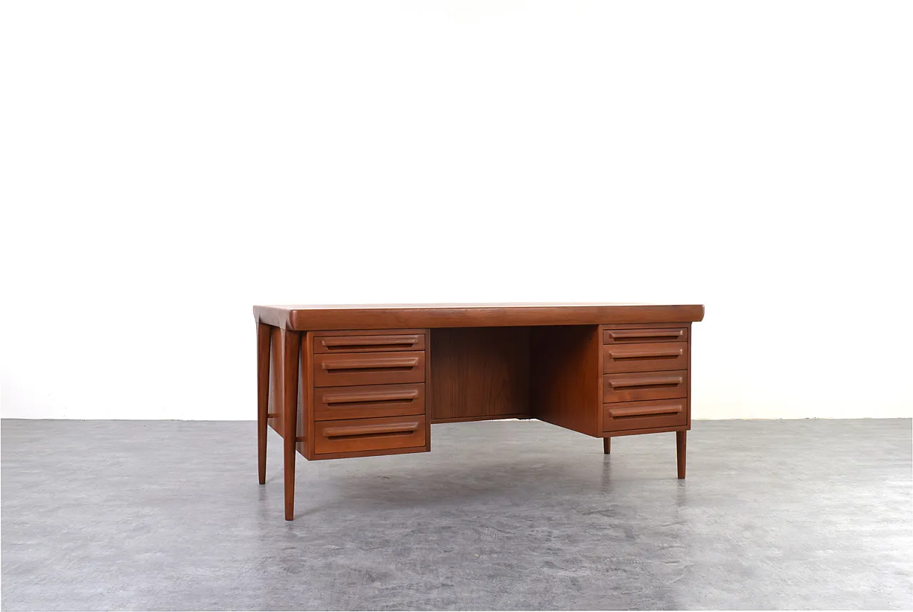 Danish Teak Freestanding Desk by Ib Kofod-Larsen for Faarup Møbelfabri 2