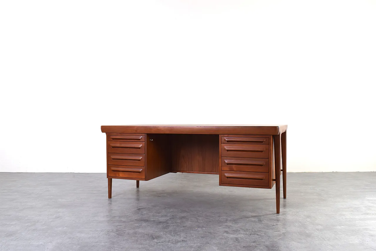Danish Teak Freestanding Desk by Ib Kofod-Larsen for Faarup Møbelfabri 3