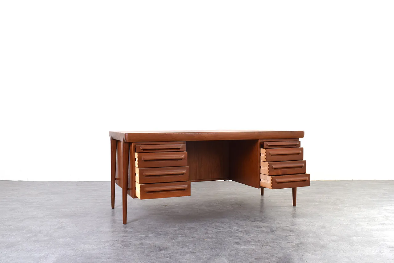 Danish Teak Freestanding Desk by Ib Kofod-Larsen for Faarup Møbelfabri 4