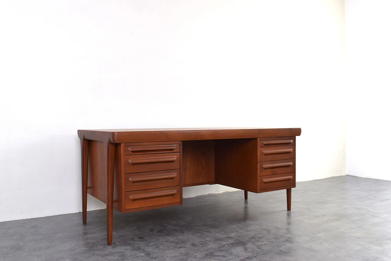Danish Teak Freestanding Desk by Ib Kofod-Larsen for Faarup Møbelfabri 11