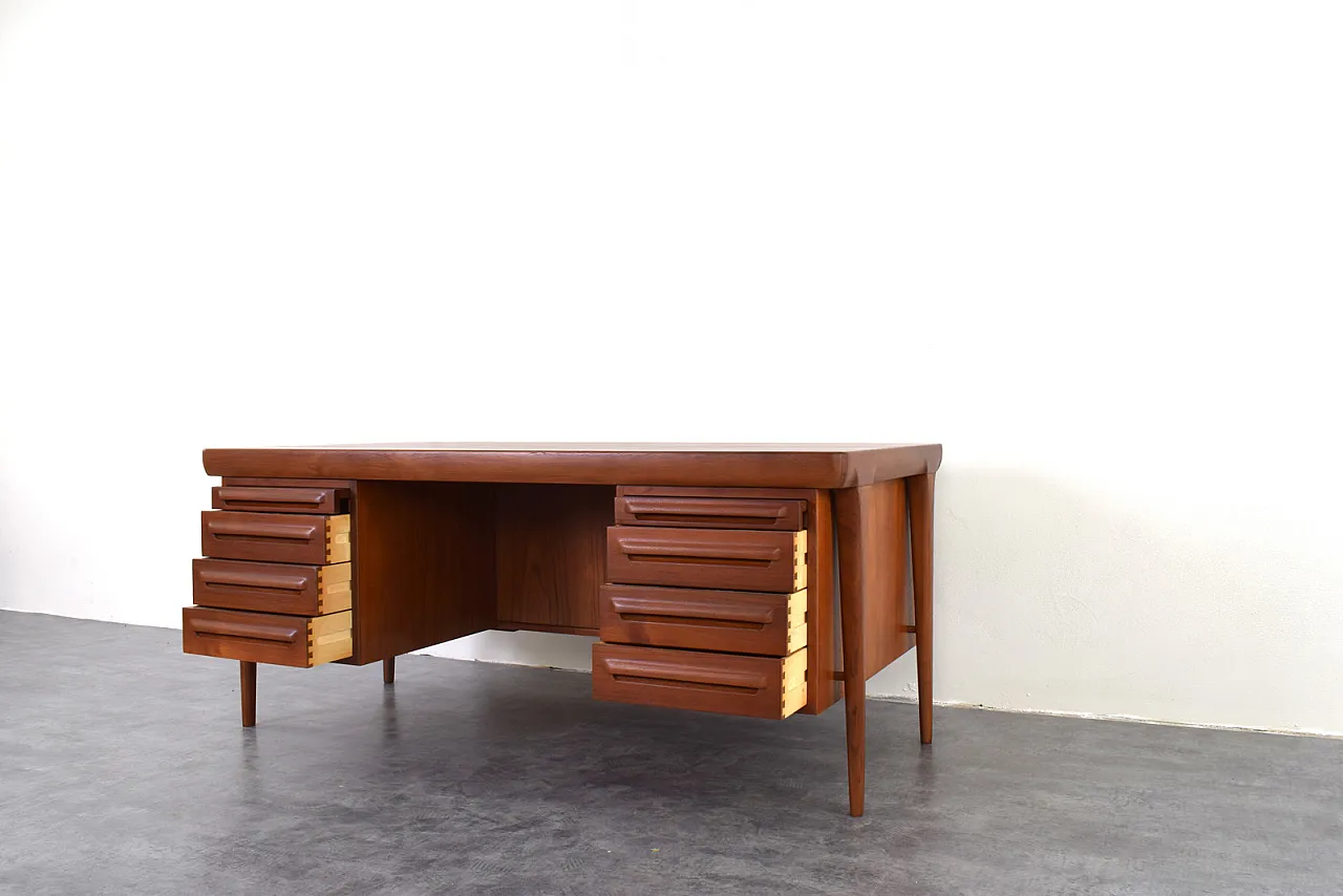 Danish Teak Freestanding Desk by Ib Kofod-Larsen for Faarup Møbelfabri 14