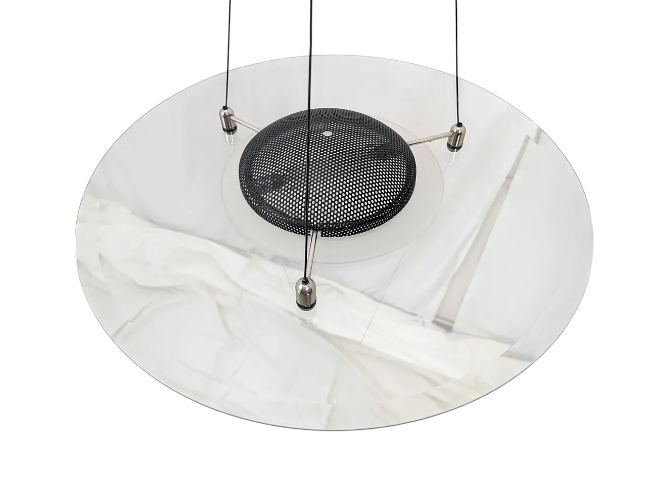 Suspension lamp with 70s's Mulated Glass plate 5