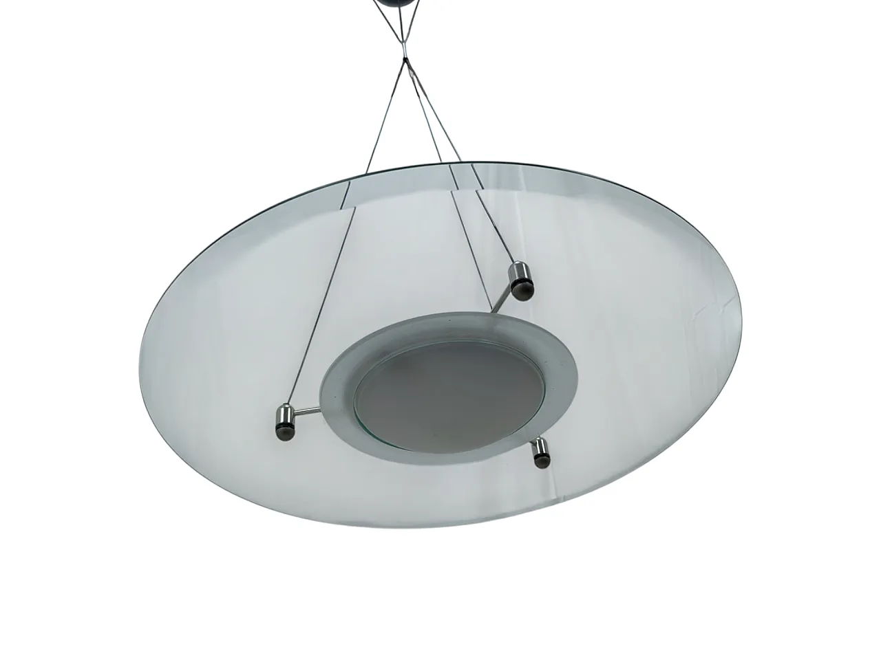 Suspension lamp with 70s's Mulated Glass plate 6