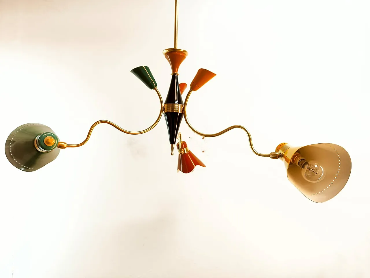 Chandelier with adjustable multi-coloured domes, 1960s 2
