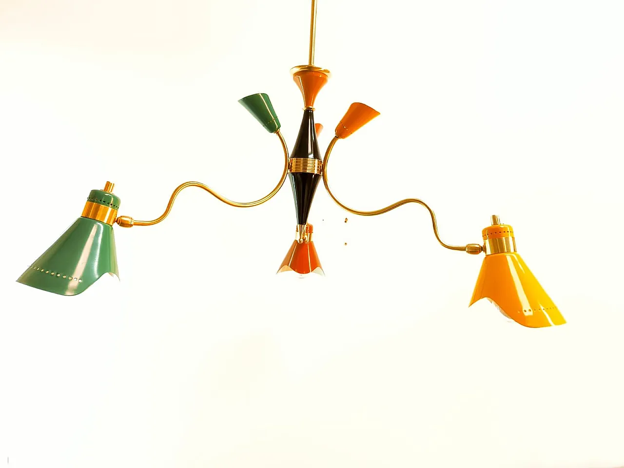 Chandelier with adjustable multi-coloured domes, 1960s 5