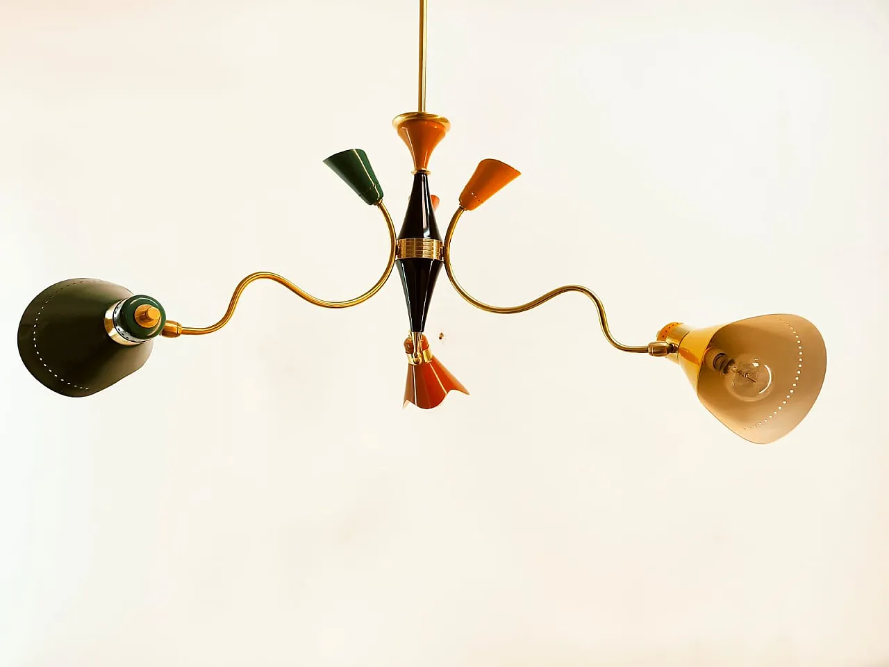 Chandelier with adjustable multi-coloured domes, 1960s 6