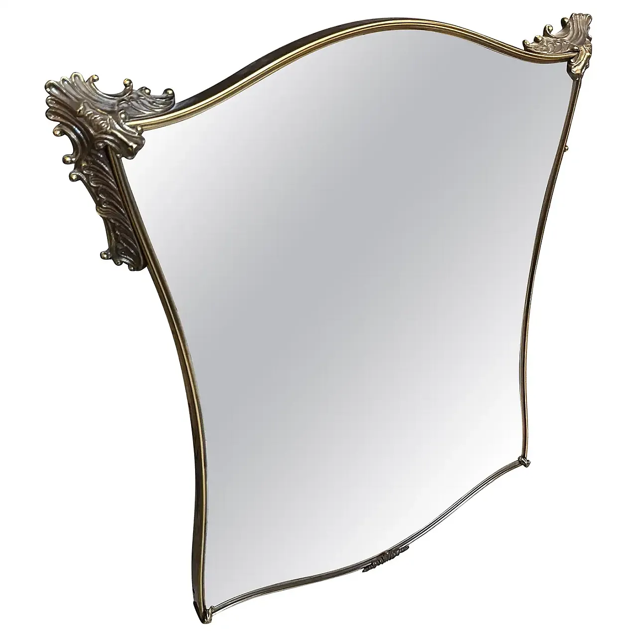 Specchio da parete in ottone di Gio Ponti, anni '50 1