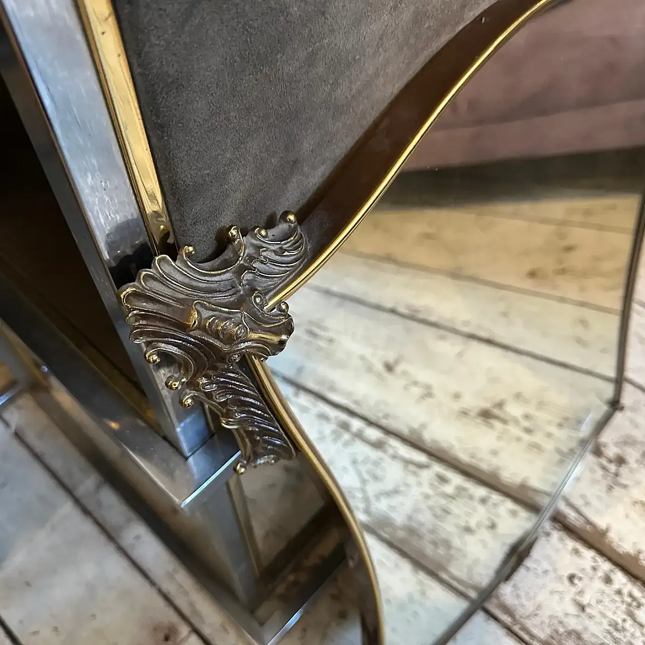 Specchio da parete in ottone di Gio Ponti, anni '50 10