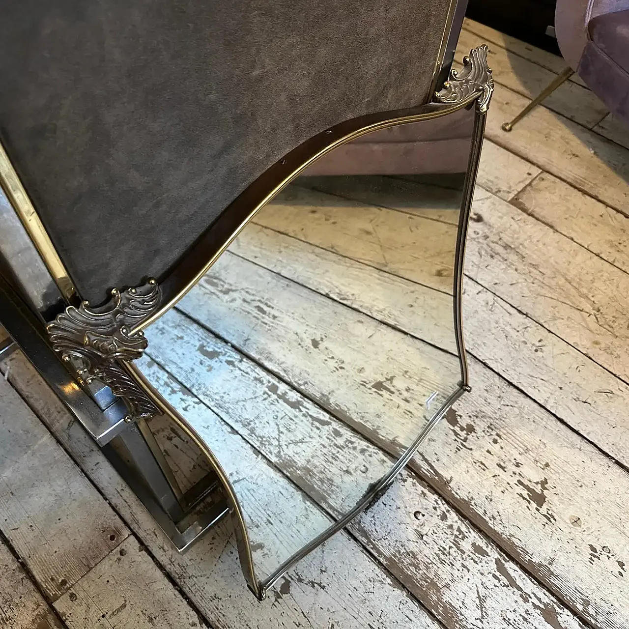 Specchio da parete in ottone di Gio Ponti, anni '50 11