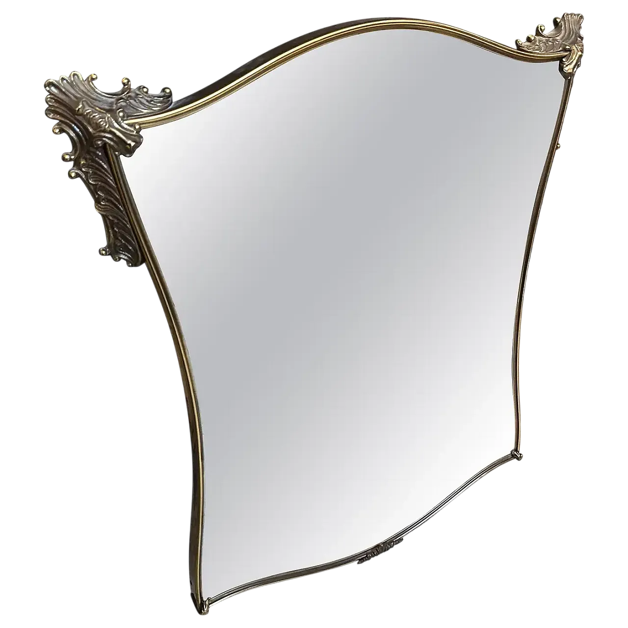 Specchio da parete in ottone di Gio Ponti, anni '50 12