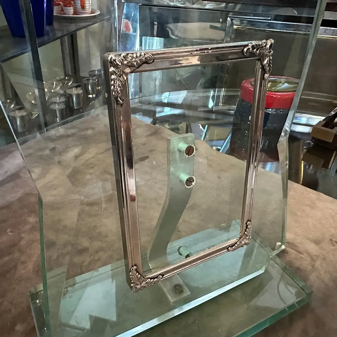 NIlo green glass frame in Fontana Arte style, 1960s 6