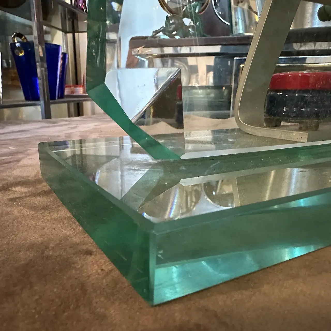 NIlo green glass frame in Fontana Arte style, 1960s 7