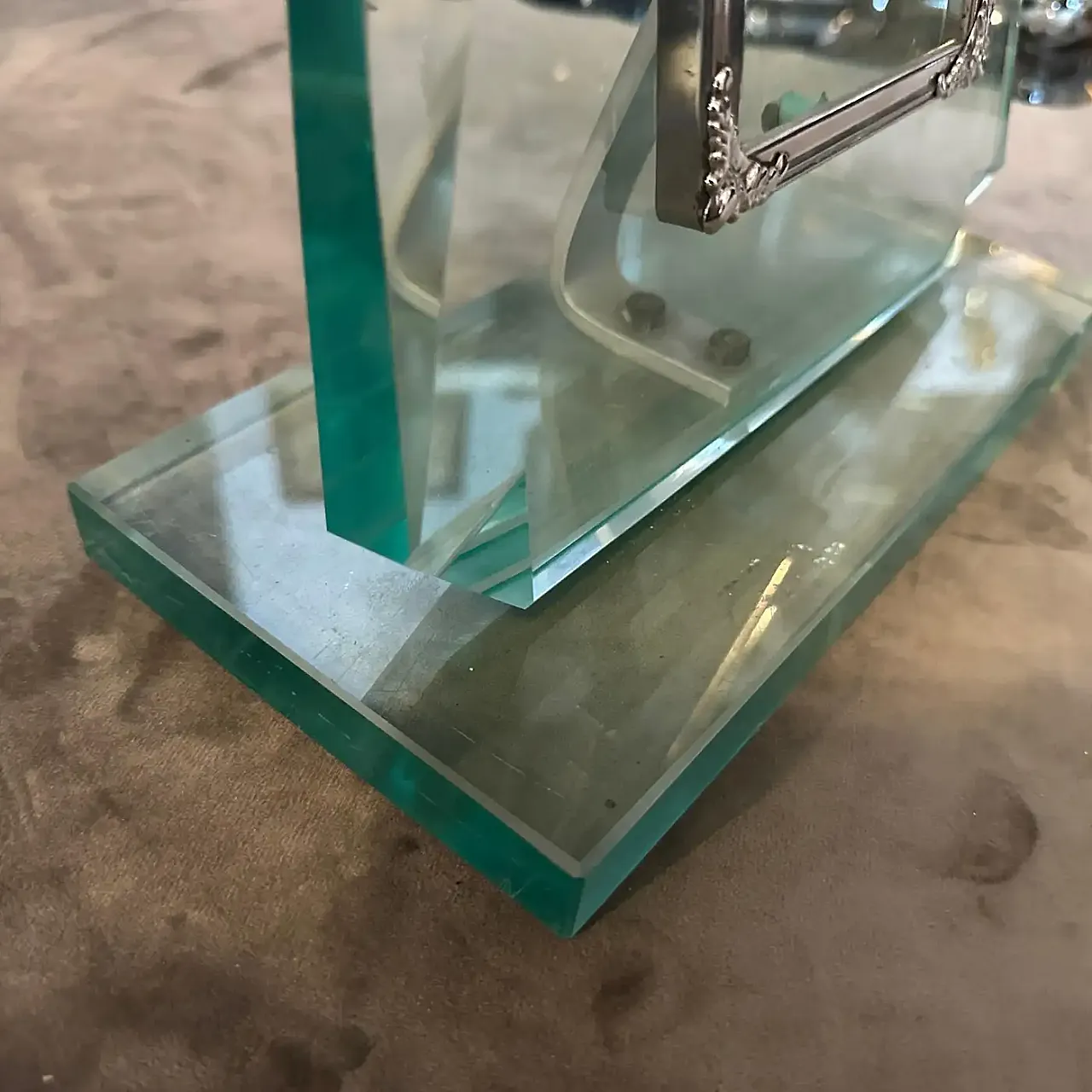 NIlo green glass frame in Fontana Arte style, 1960s 9